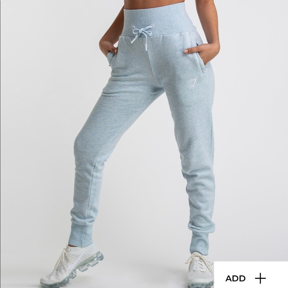 Gymshark high waisted joggers ice blue S